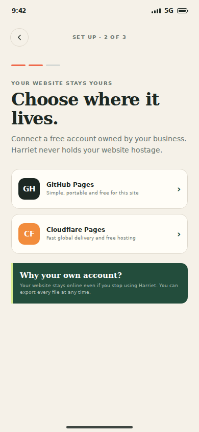 Choose customer-owned hosting