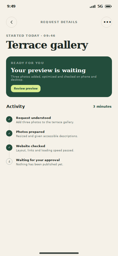 Request activity details