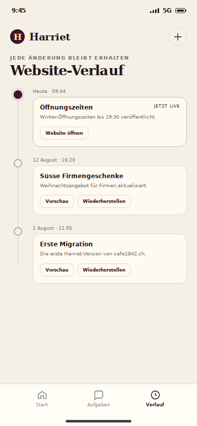 Website revision history