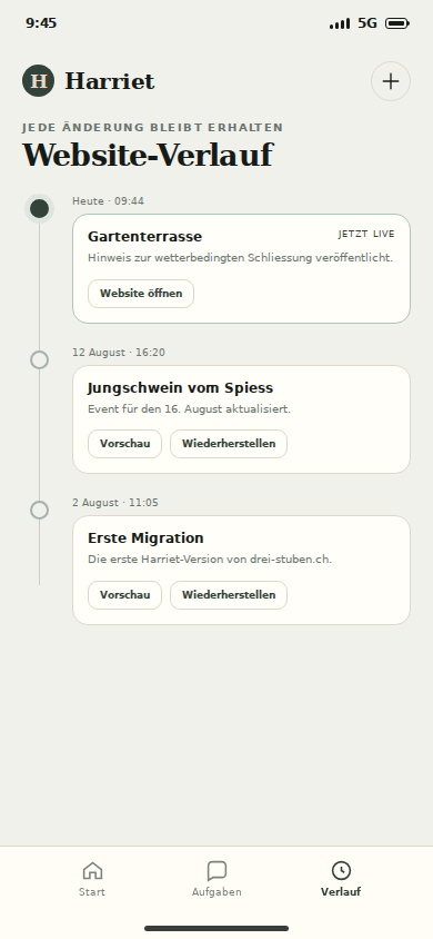 Website revision history