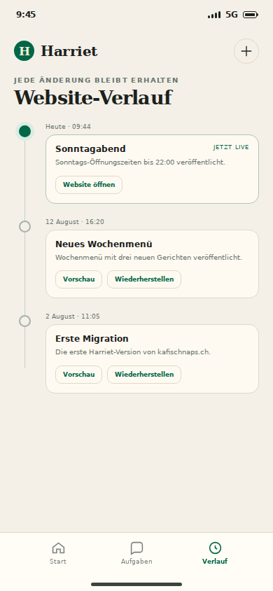 Website revision history
